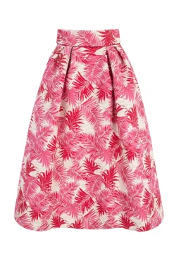 Remy 50s Midi Skirt Palm Jacquard