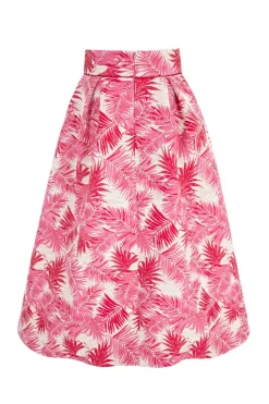 Remy 50s Midi Skirt Palm Jacquard