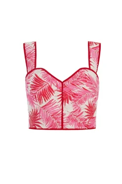 Remy Structured Bodice Top Palm Jacquard