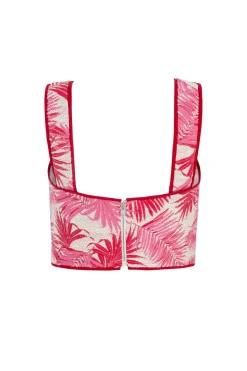 Remy Structured Bodice Top Palm Jacquard