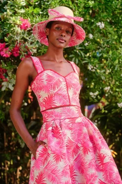 Remy Structured Bodice Top Palm Jacquard