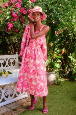 Remy Structured Bodice Top Palm Jacquard