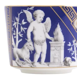 Renaissance Mix Teacup Saucer in Gold & Red, in Set of 2