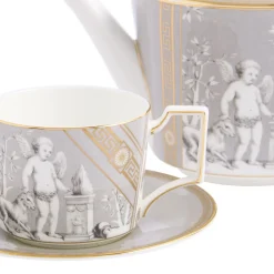 Renassiance Teapot Tcup Scr in Grey, Set of 2