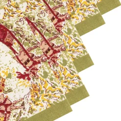 Renne Reindeer Napkins in Red & Green, Set of 6