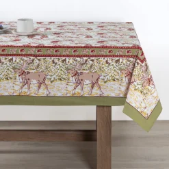 Renne Reindeer Tablecloth in Red & Green