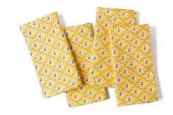 Retro Rose Napkins in Yellow, Set of 4