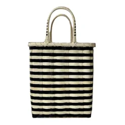 Retro-Travel Bucket in Black & Natural