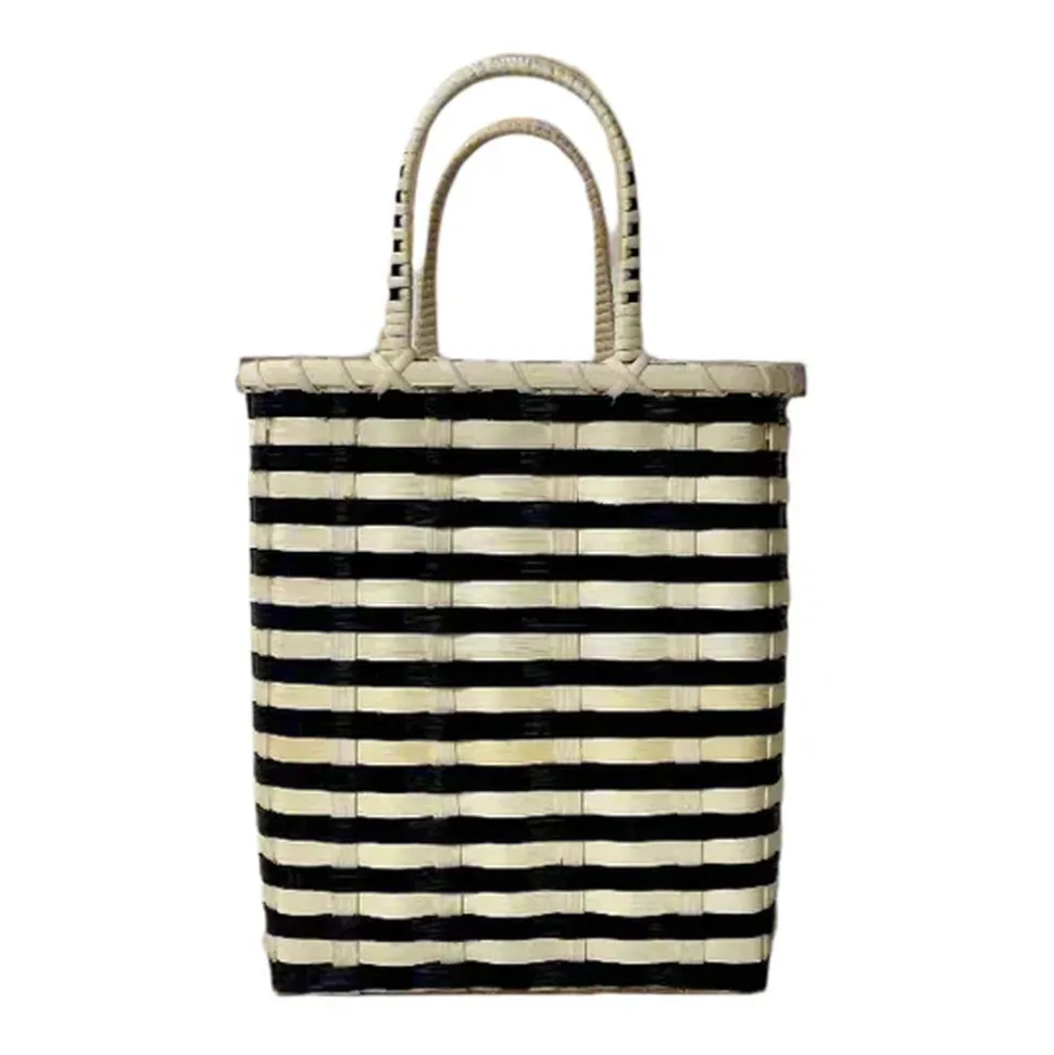 Retro-Travel Bucket in Black & Natural