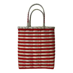 Retro-Travel Bucket in Maroon & Grey