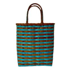 Retro-Travel Bucket in Sea Glass & Rust