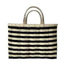 Retro-Travel Tote in Black & Natural