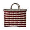 Retro-Travel Tote in Maroon & Grey