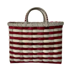 Retro-Travel Tote in Maroon & Grey