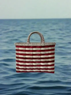 Retro-Travel Tote in Maroon & Grey