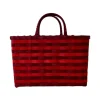 Retro-Travel Tote in Maroon & Red