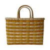 Retro-Travel Tote in Natural & Yellow