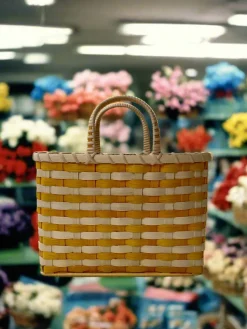 Retro-Travel Tote in Natural & Yellow