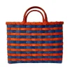 Retro-Travel Tote in Royal Blue & Tiger Lily
