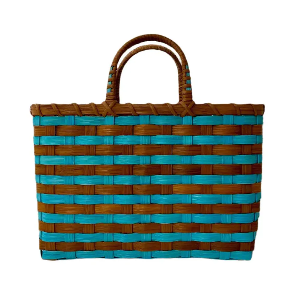 Retro-Travel Tote in Sea Glass & Rust