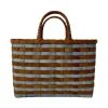 Retro-Travel Tote in Vintage Blue & Brown
