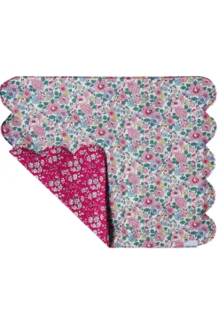 Reversible Cloud Placemat Made With Liberty Fabric in Betsy Candy Floss & Capel Fuchsia Pink