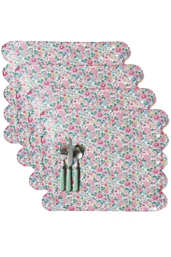 Reversible Cloud Placemat Made With Liberty Fabric in Betsy Candy Floss & Capel Fuchsia Pink