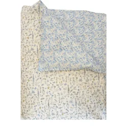 Reversible Heirloom Quilt Made With Liberty Fabric in Theo Blue & Mitsi Valeria Blue