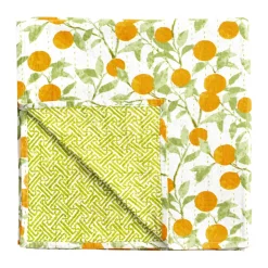 Reversible Kantha Table Cover in Orange Grove