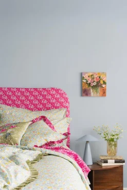 Reversible Ruffle Edge Heirloom Quilt Made With Liberty Fabric in Betsy Sage & Capel Pistachio