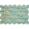 Reversible Scalloped Placemat Made With Liberty Fabric in Hollyhocks & Mitsi Valeria