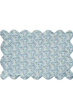 Reversible Scalloped Placemat Made With Liberty Fabric in Hollyhocks & Mitsi Valeria