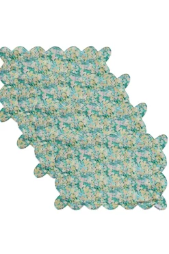 Reversible Scalloped Placemat Made With Liberty Fabric in Hollyhocks & Mitsi Valeria