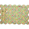 Reversible Scalloped Placemat Made With Liberty Fabric in Betsy Sunflower & Elements Green