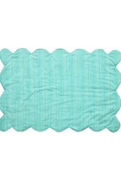 Reversible Scalloped Placemat Made With Liberty Fabric in Betsy Sunflower & Elements Green