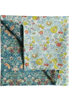 Reversible Stitch Napkin Set Made With Liberty Fabric in Betsy Sage & Strawberry Thief
