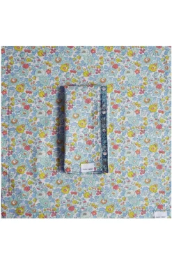 Reversible Stitch Napkin Set Made With Liberty Fabric in Betsy Sage & Strawberry Thief