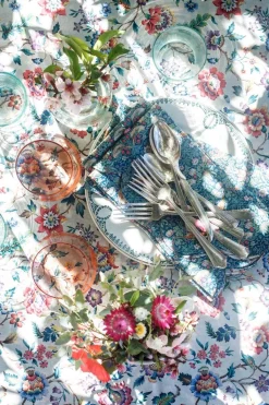 Reversible Stitch Napkin Set Made With Liberty Fabric in Strawberry Thief & Capel