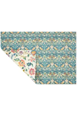 Reversible Stitch Placemat Made With Liberty Fabric in Strawberry Thief & Eva Belle