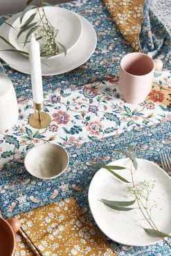 Reversible Stitch Placemat Made With Liberty Fabric in Strawberry Thief & Eva Belle