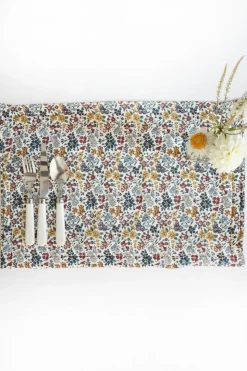 Reversible Stitch Placemat Made With Liberty Fabric in Feather Meadow & Annabella