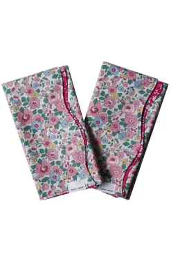 Reversible Wavy Napkin Set Made With Liberty Fabric in Betsy Candy Floss & Capel