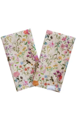 Reversible Wavy Napkin Set Made With Liberty Fabric in Linen Garden