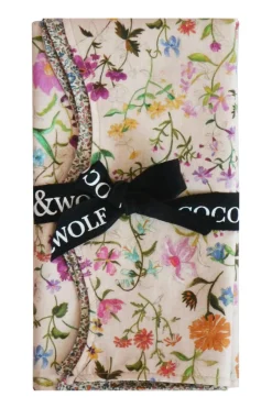 Reversible Wavy Napkin Set Made With Liberty Fabric in Linen Garden