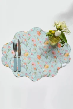 Reversible Wavy Placemat Made With Liberty Fabric in Spring Blooms & Meadowland