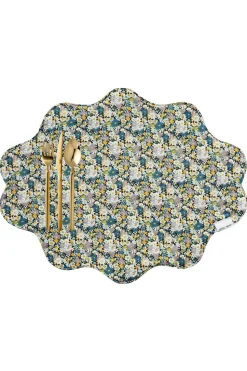 Reversible Wavy Placemat Made With Liberty Fabric in Libby & Capel Pistachio