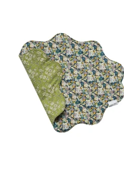 Reversible Wavy Placemat Made With Liberty Fabric in Libby & Capel Pistachio