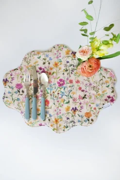 Reversible Wavy Placemat Made With Liberty Fabric in Linen Garden & Katie & Millie