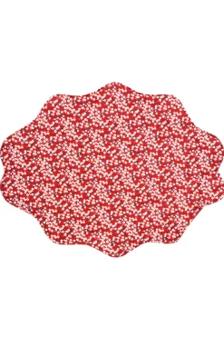 Reversible Wavy Placemat Made With Liberty Fabric in in Sambourne Red & Mitsi Valeria Red