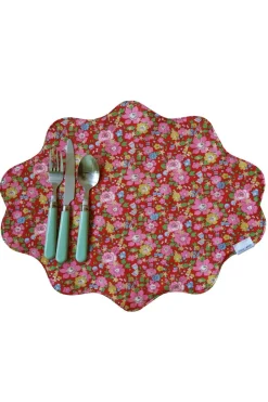 Reversible Wavy Placemat Made With Liberty Fabric in Betsy Star & Capel Pistachio